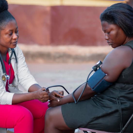 an health check by a Health4Moni staff member